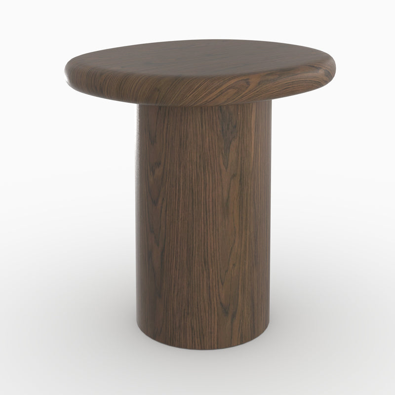 Table d'appoint Nubia en placage noyer, D48,5 cm