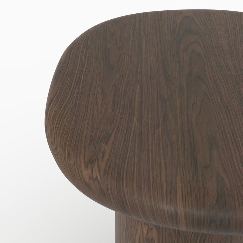 Table d'appoint Nubia en placage noyer, D48,5 cm