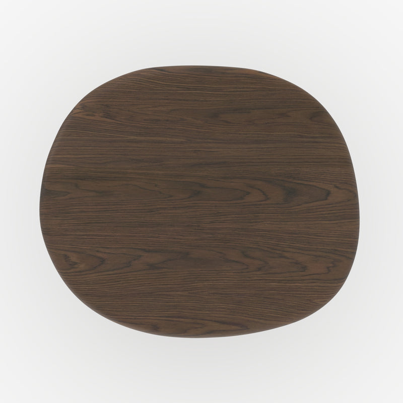 Table d'appoint Nubia en placage noyer, D48,5 cm