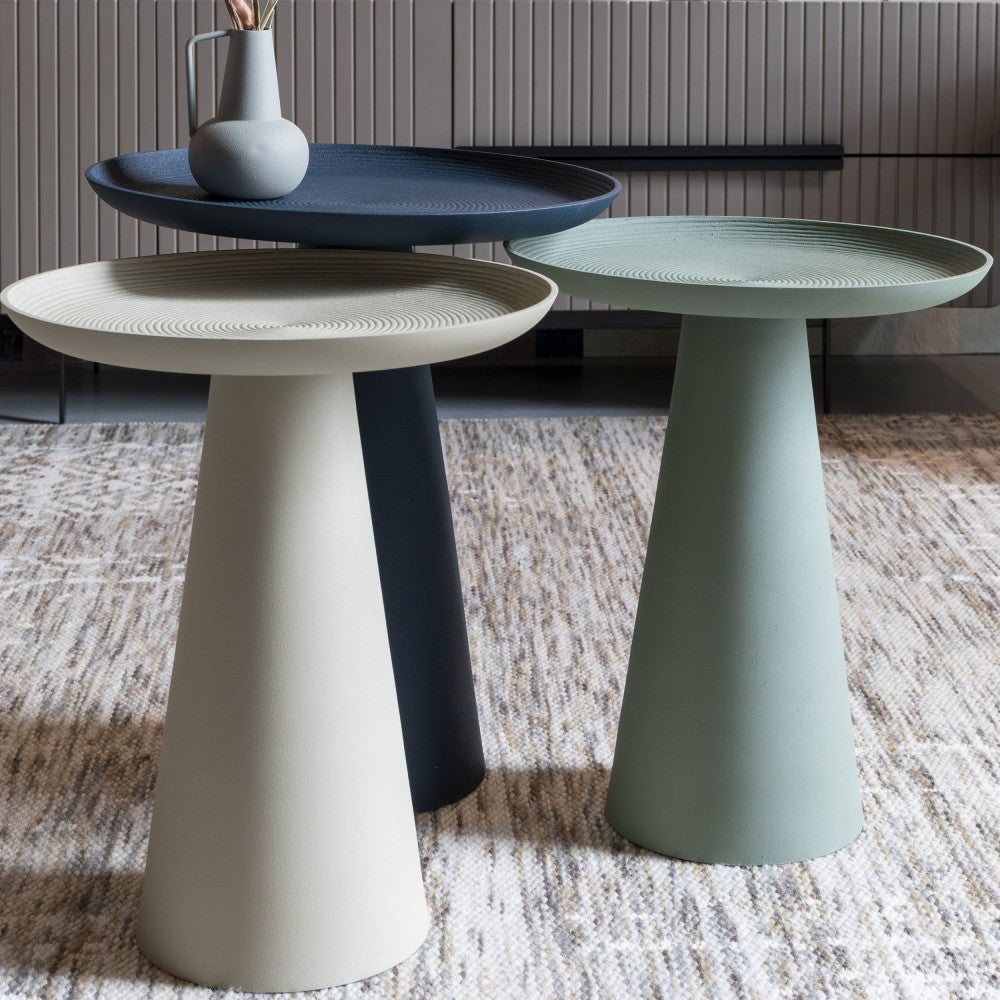 Ringar - Round Side Table - Aluminium - Ivory White