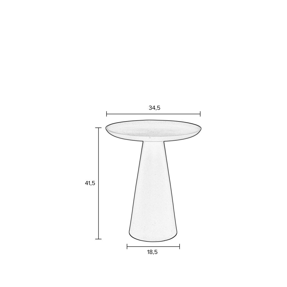Ringar - Round Side Table - Aluminium - Ivory White