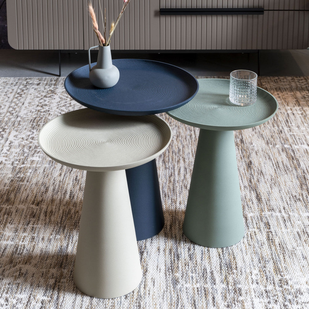 Ringar - Round Side Table - Aluminium - Ivory White