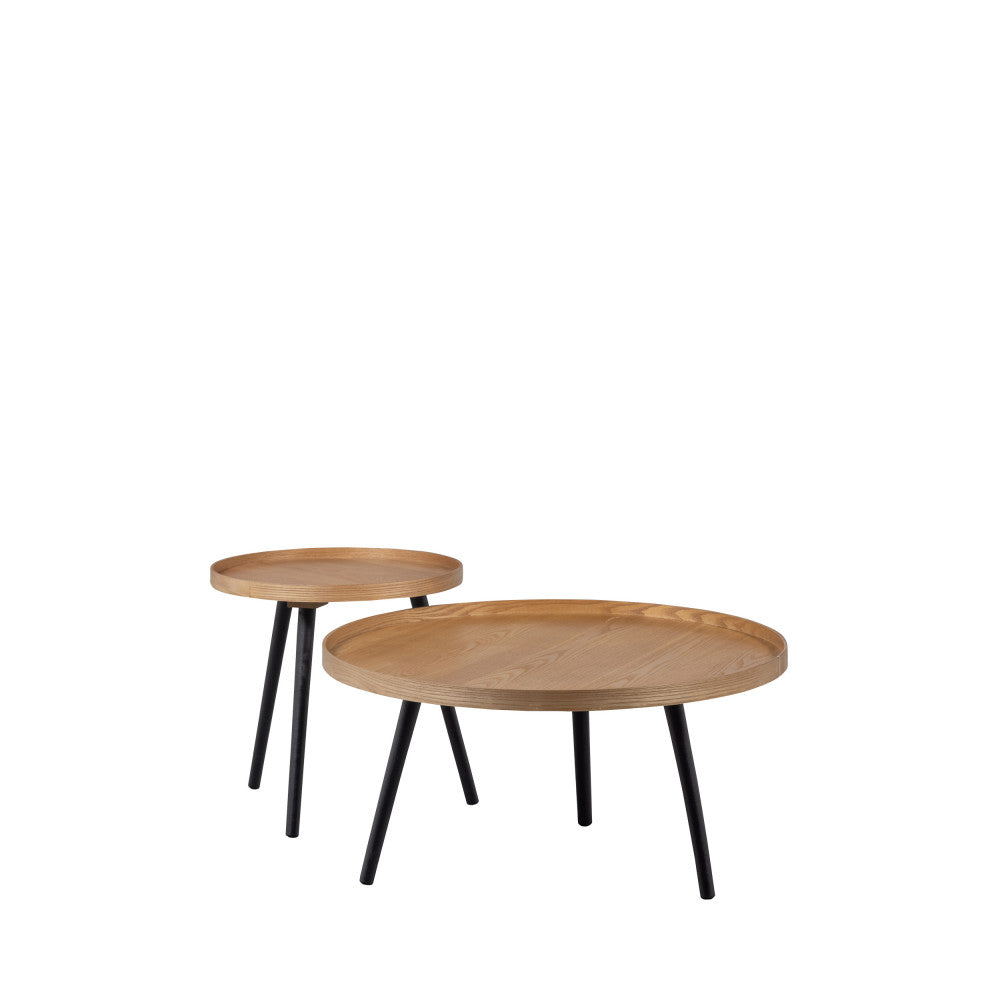 Mesa - Mesa auxiliar redonda - Madera - Madera clara