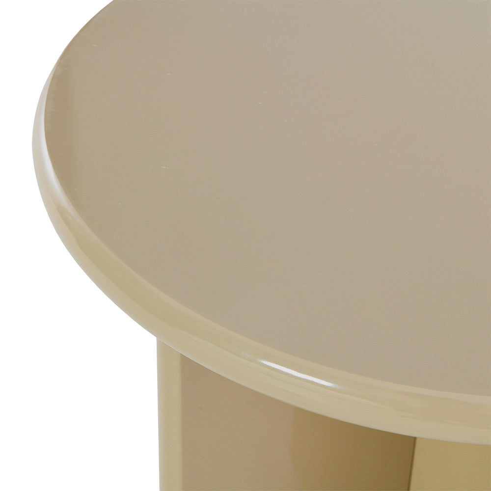 Paloma - Mesa auxiliar redonda - Madera lacada - Gris beige