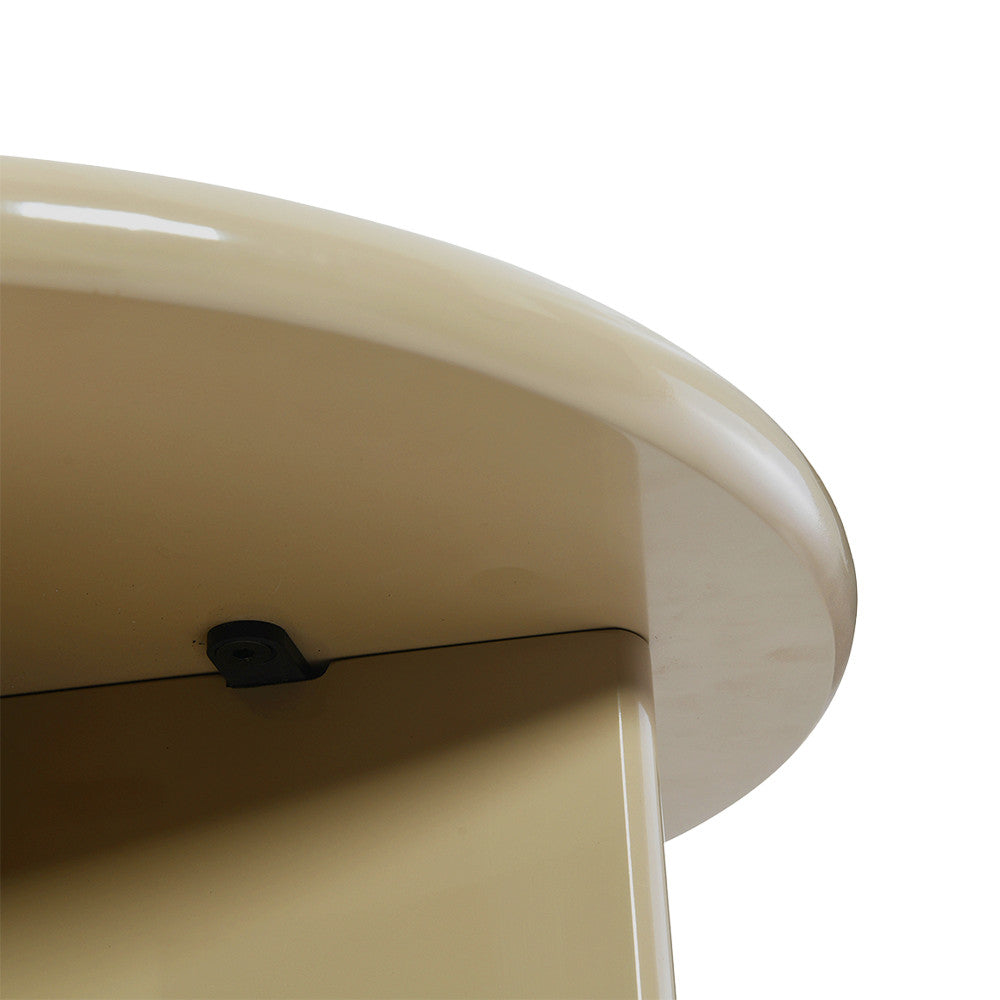 Paloma - Mesa auxiliar redonda - Madera lacada - Gris beige