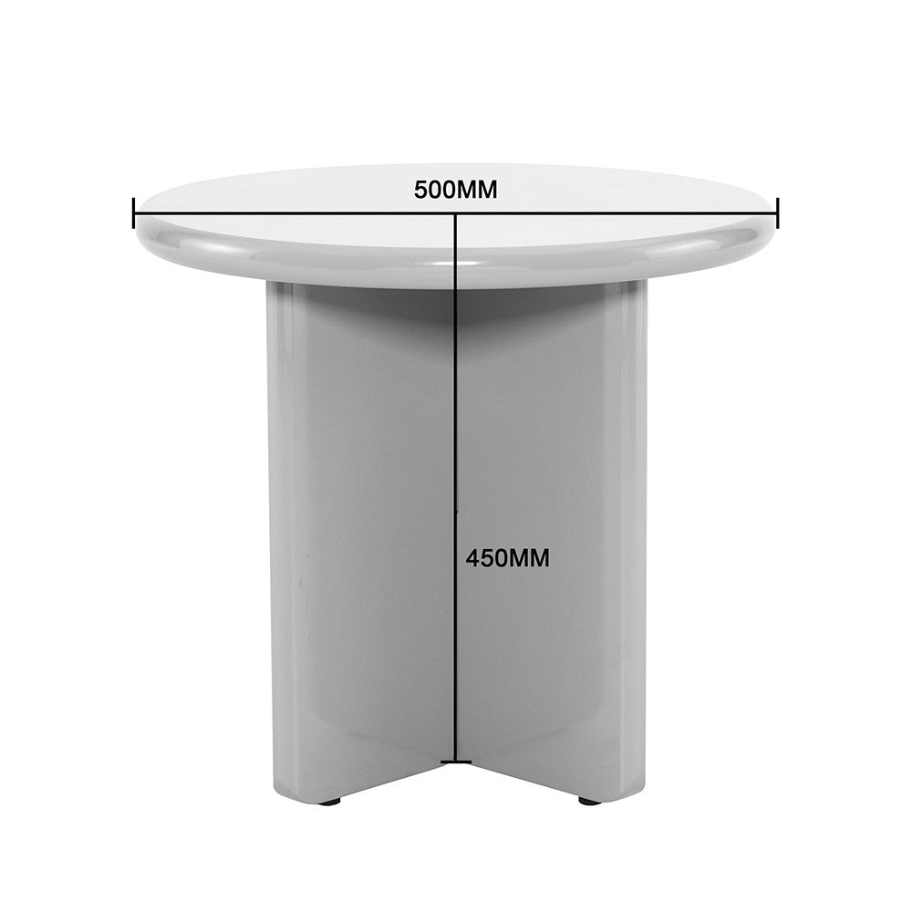 Paloma - Mesa auxiliar redonda - Madera lacada - Gris beige