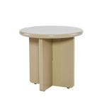Paloma - Mesa auxiliar redonda - Madera lacada - Gris beige