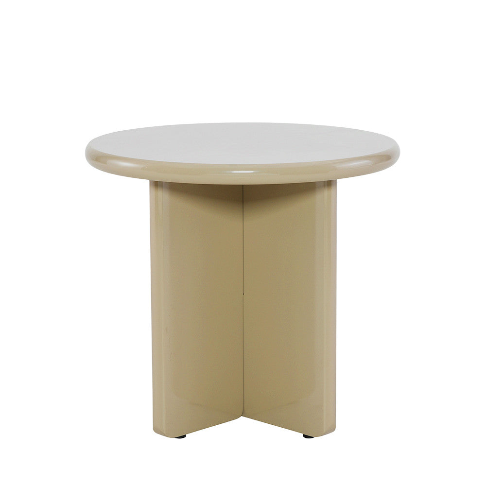 Paloma - Mesa auxiliar redonda - Madera lacada - Gris beige