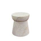 Bonn - Table D'Appoint Ronde Effet Travertin - Beige