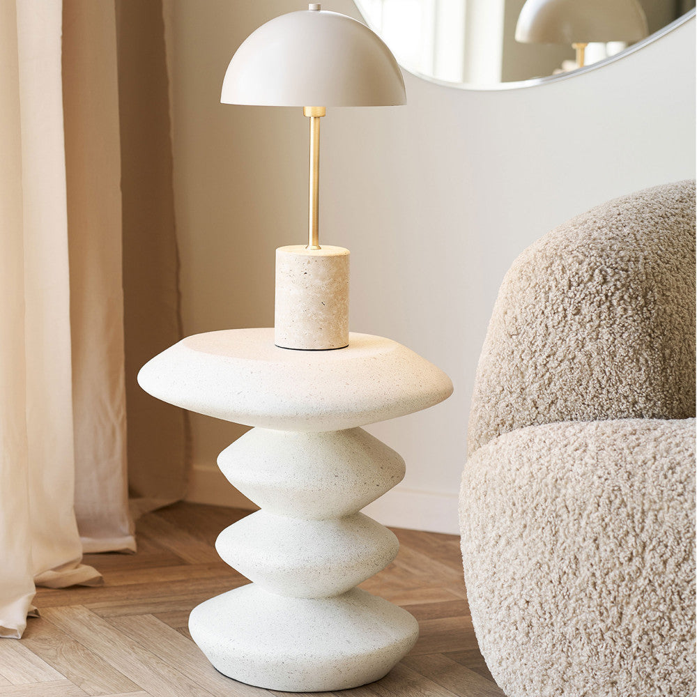 Blackburn - Round Clay Fibre Side Table - White