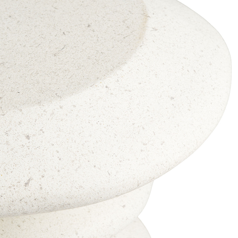Blackburn - Round Clay Fibre Side Table - White