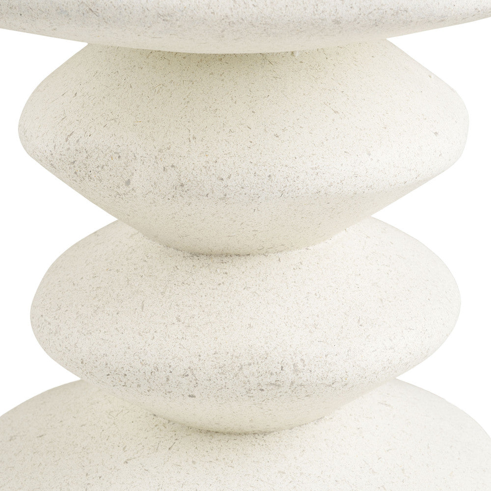 Blackburn - Round Clay Fibre Side Table - White