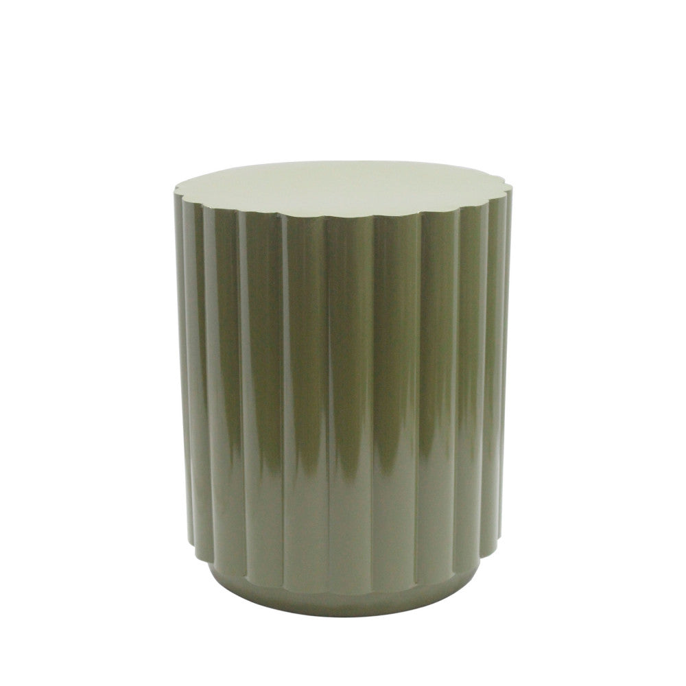Louise - Table D'Appoint Ronde - Métal - Vert Kaki