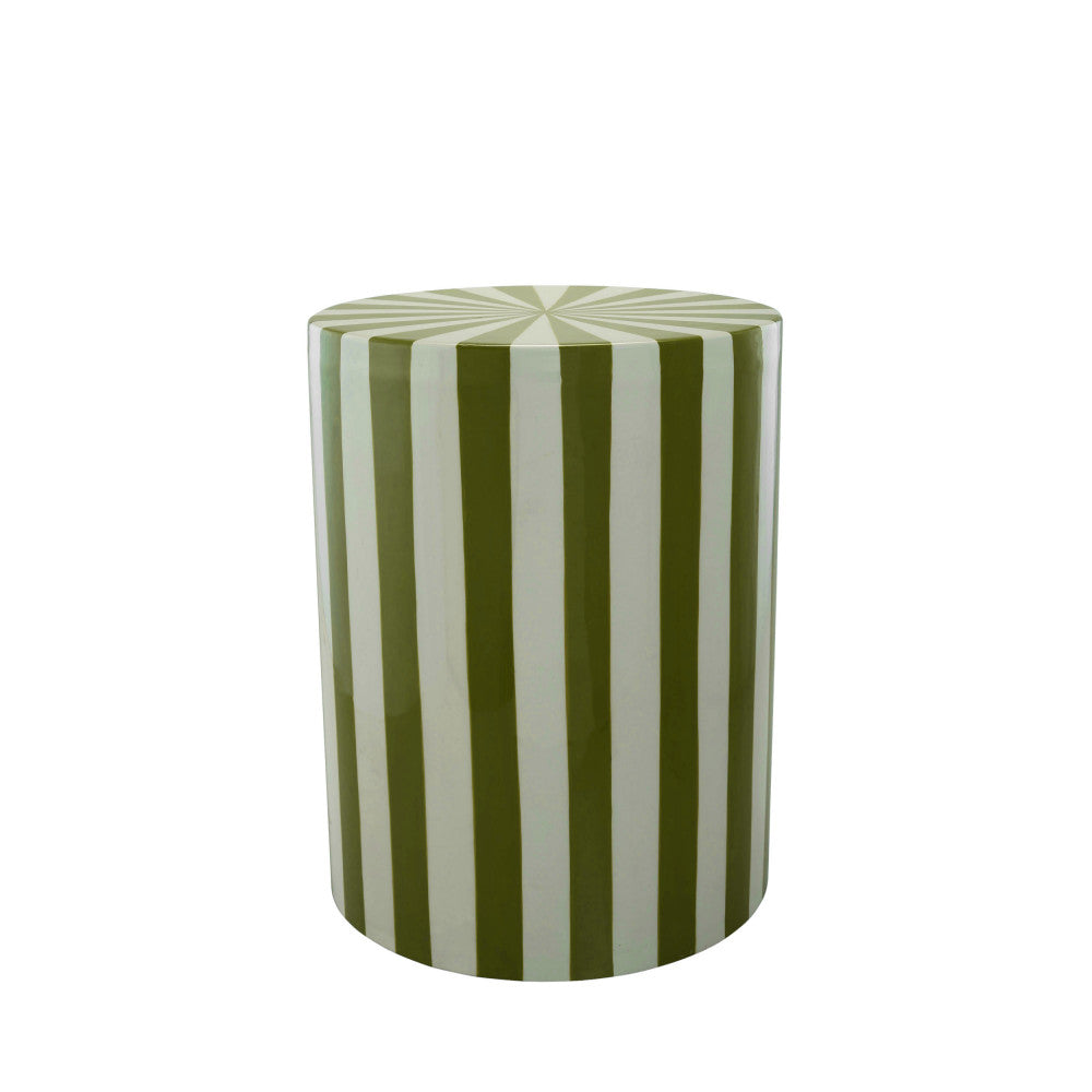 Lupa - Mesa auxiliar redonda a rayas - Verde oliva