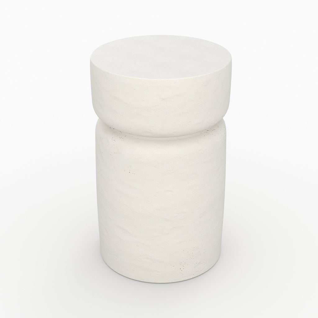 table appoint ronde tahiti en beton blanc
