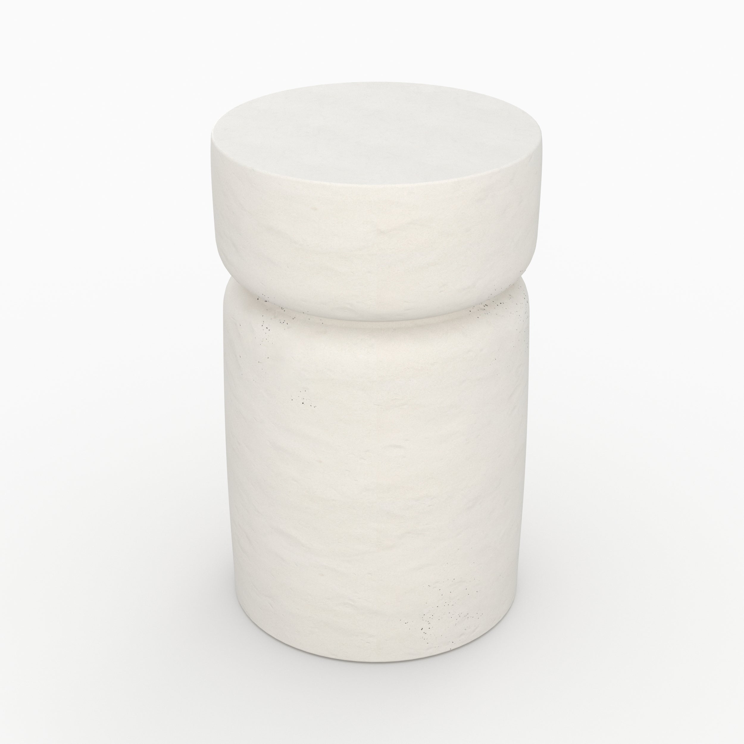 table appoint ronde tahiti en beton blanc