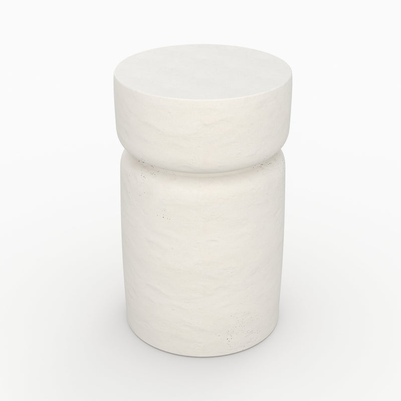 table appoint ronde tahiti en beton blanc