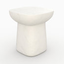 Table d'appoint Samui blanche en fibre d'argile effet béton