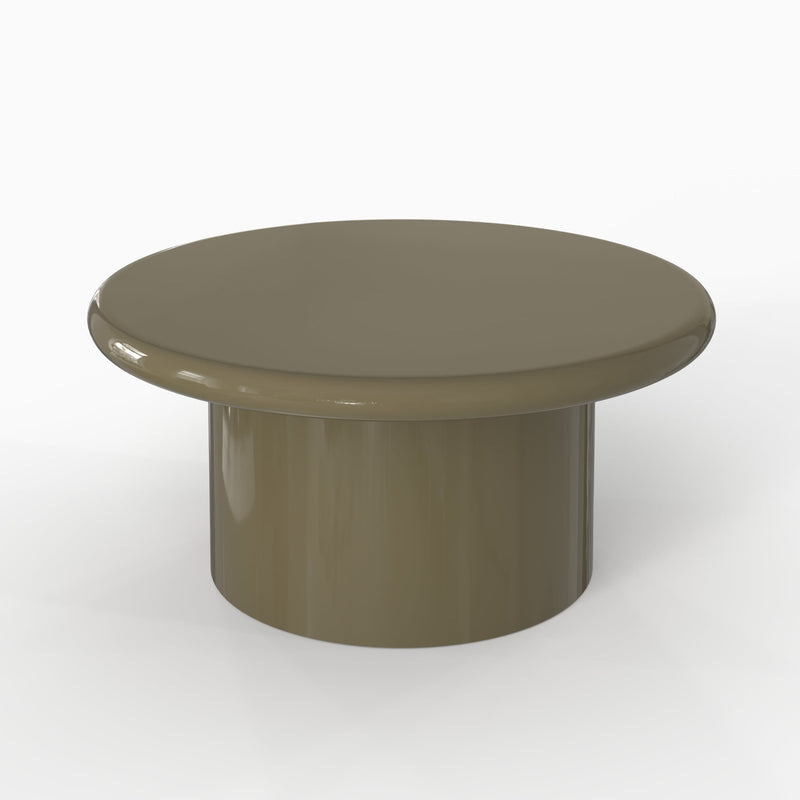 Table basse Apoline laquée vert kaki en MDF, D80 cm