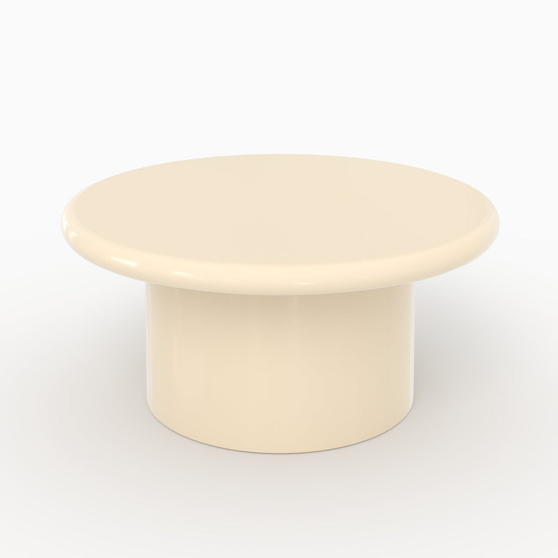 Table basse Apoline laquée blanche en MDF, D80 cm
