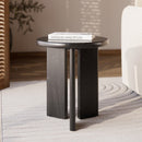 Table d'appoint Néa ronde en bois noir D40 cm