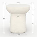 Table d'appoint Samui blanche en fibre d'argile effet béton