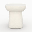 Table d'appoint Samui blanche en fibre d'argile effet béton