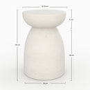 table basse blanche beton appoint ronde