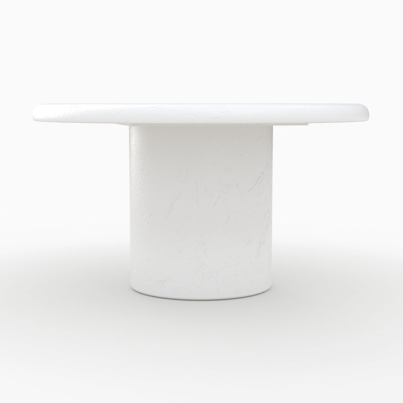 Table basse ronde Lulli en béton blanc cassé
