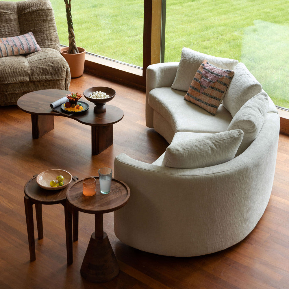 Tilon - Mesa de centro orgánica - Madera - Madera oscura
