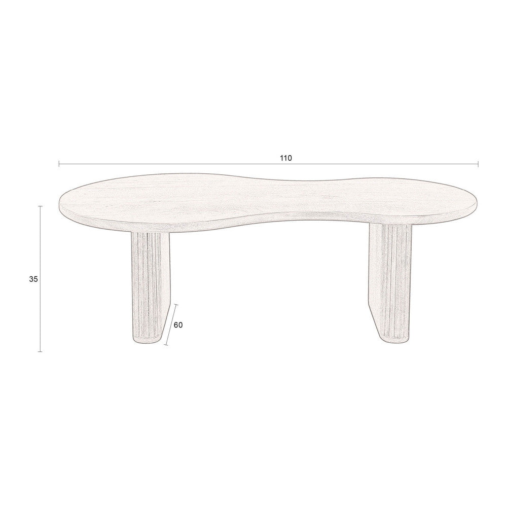 Tilon - Mesa de centro orgánica - Madera - Madera oscura