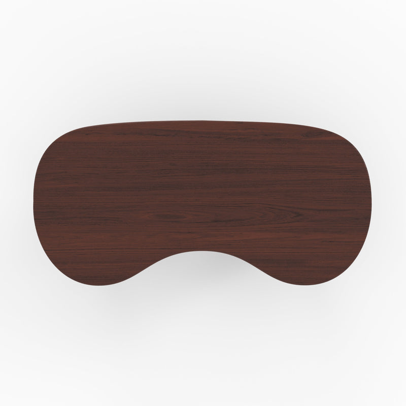 Table basse organique Brandan en bois massif de mindi foncé