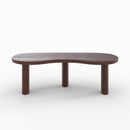 Table basse organique Brandan en bois massif de mindi foncé
