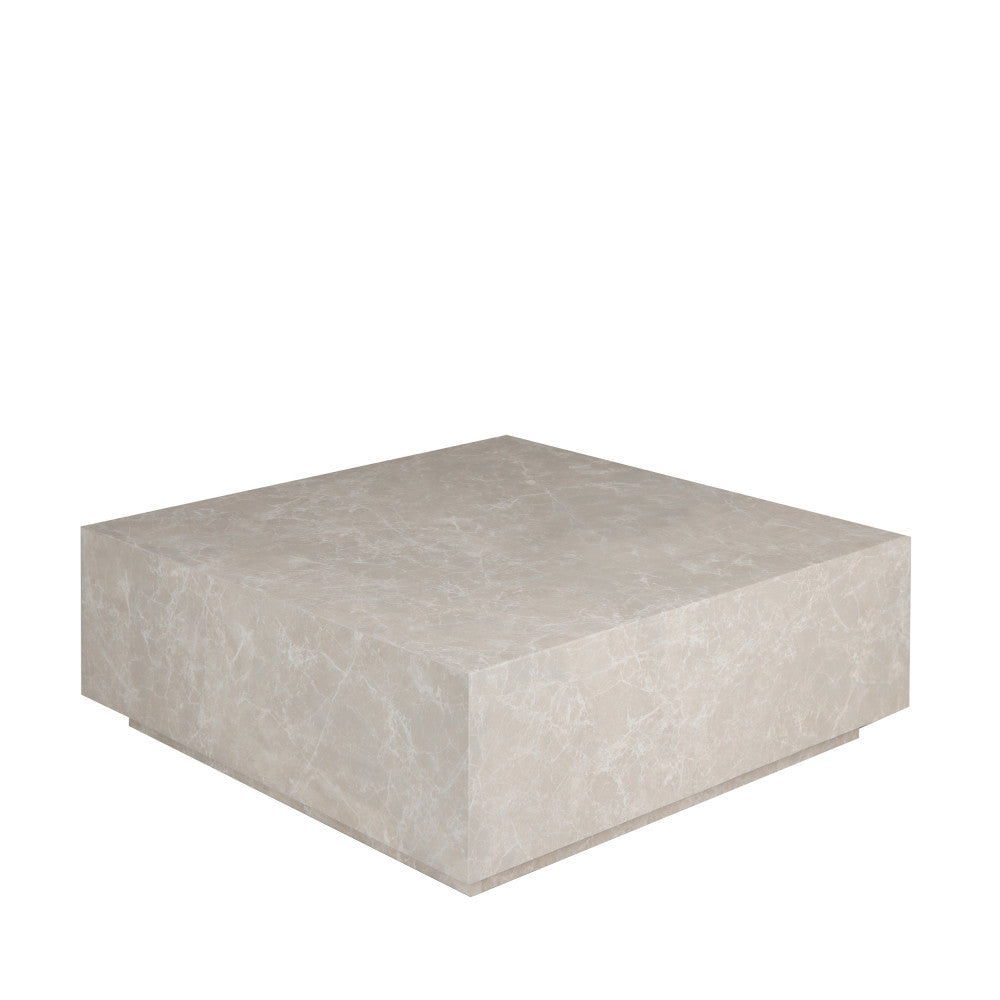 Lipani - Mesa de centro cuadrada - Efecto mármol - Greige
