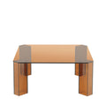 Remo - Square Coffee Table - Glass - Amber Glass