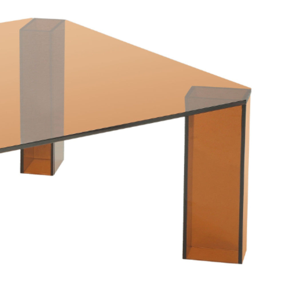 Remo - Square Coffee Table - Glass - Amber Glass