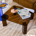 Remo - Square Coffee Table - Glass - Amber Glass
