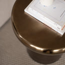 Table d'appoint Anouk en métal doré D40 cm