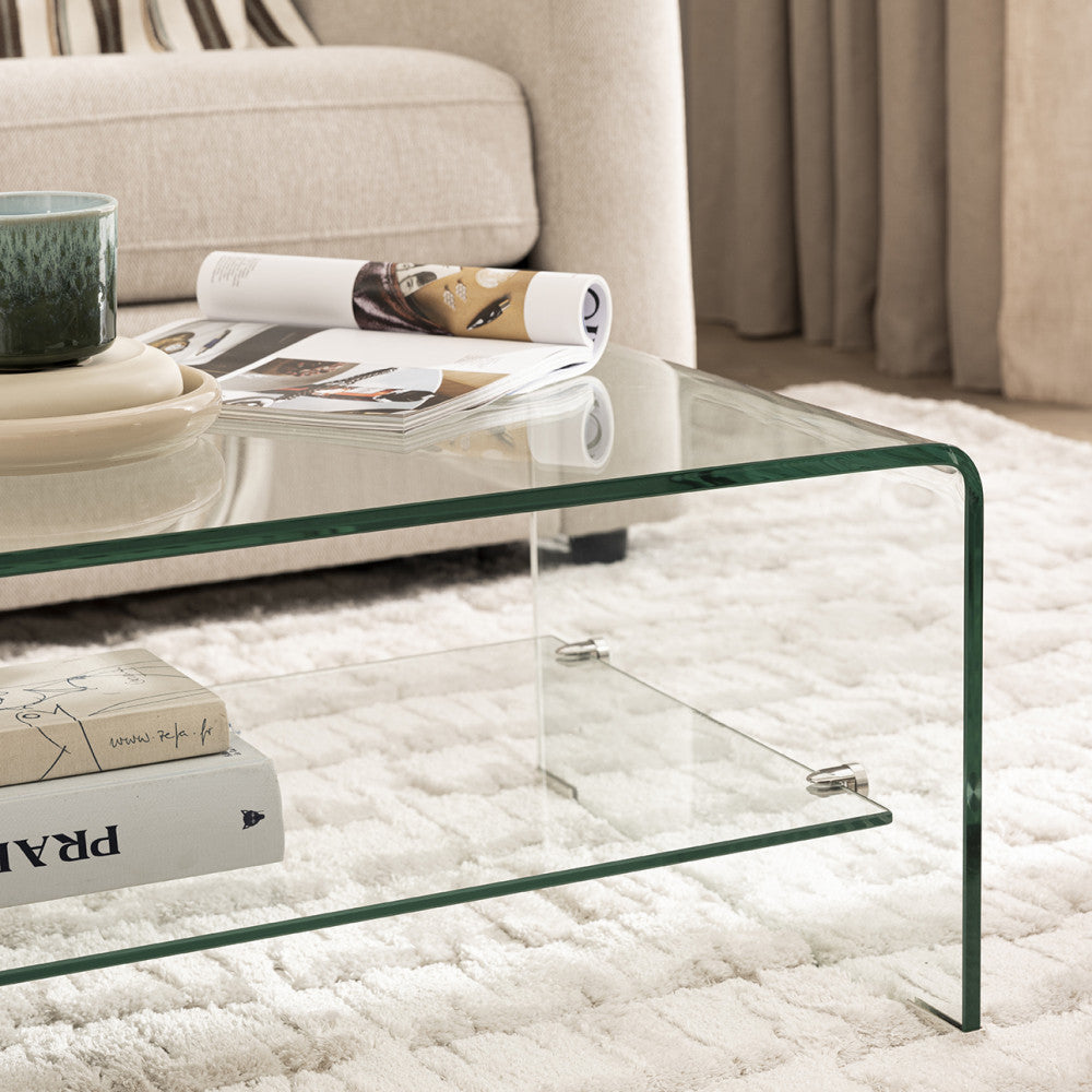 Nido - Double-Top Coffee Table - Glass - Transparent