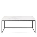 Mixo - Coffee Table - Marble Effect And Metal - White