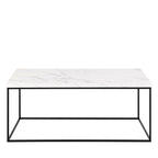 Mixo - Coffee Table - Marble Effect And Metal - White