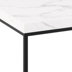 Mixo - Coffee Table - Marble Effect And Metal - White