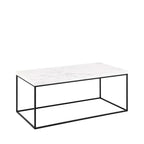 Mixo - Coffee Table - Marble Effect And Metal - White
