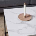 Mixo - Coffee Table - Marble Effect And Metal - White