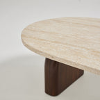 Lipali - Coffee Table in Wood - Travertine Effect - Beige