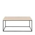 Mixo - Mesa de centro - Efecto travertino y metal - Beige