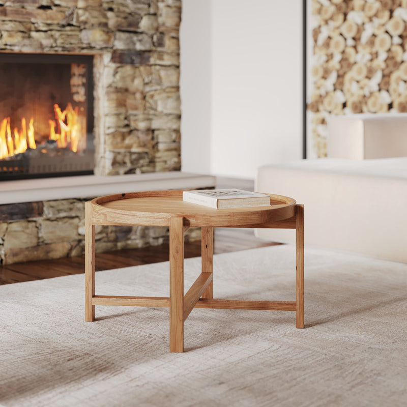 Table basse Kouma D70 cm en bois de teck recyclé