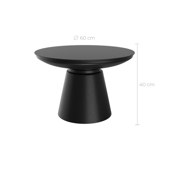 Table basse Gomez en métal noir D60 cm