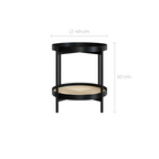 Lukut - Mesa De Centro De Mimbre Y Madera De Mindi Negra
