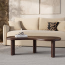 Table basse organique Brandan en bois massif de mindi foncé